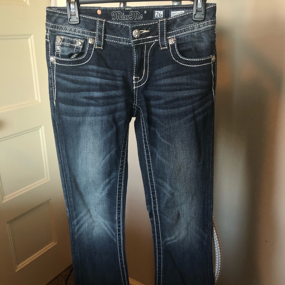 Gentle worn Miss Me jeans